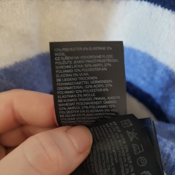 H&M Wool Blend Striped Sweater Size Large - Picture 4 of 7